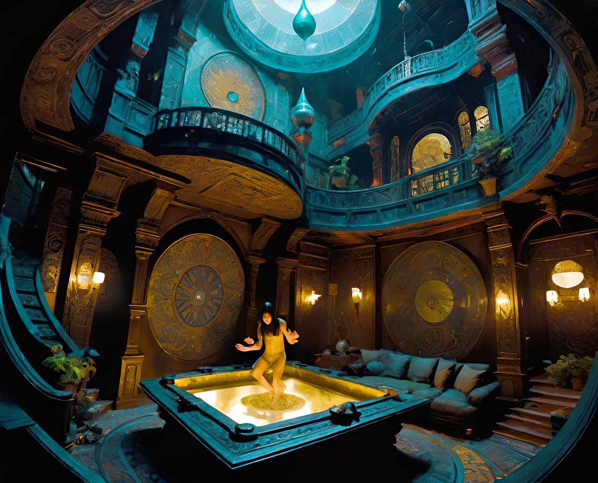 xalieri's tweet image. Houses of Night and Day, set 11. 3 of 3

#HouseofTwilight #InteriorDesign #LightingIssues #LessThan #CozyComfort #IComeHereForTheAmbience #WeirdArt #PsychologicalLandscape #ImSureItMustMeanSomething

#DarkArts #DigitalArt #AIAssistedArt #AIArt #WomboDream #StableDiffusion