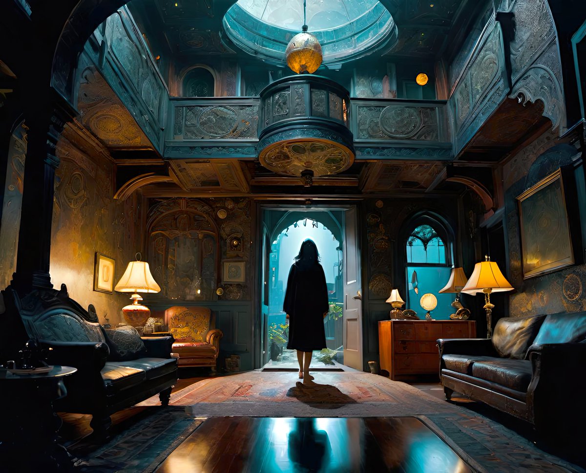 xalieri's tweet image. Houses of Night and Day, set 11. 3 of 3

#HouseofTwilight #InteriorDesign #LightingIssues #LessThan #CozyComfort #IComeHereForTheAmbience #WeirdArt #PsychologicalLandscape #ImSureItMustMeanSomething

#DarkArts #DigitalArt #AIAssistedArt #AIArt #WomboDream #StableDiffusion