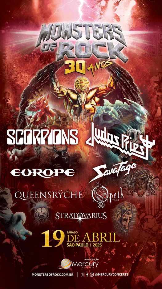 We are very pleased to announce we will be back in #Brazil for the 𝗠𝗼𝗻𝘀𝘁𝗲𝗿𝘀 𝗢𝗳 𝗥𝗼𝗰𝗸 𝟯𝟬𝘁𝗵 𝗮𝗻𝗻𝗶𝘃𝗲𝗿𝘀𝗮𝗿𝘆 𝘀𝗵𝗼𝘄 in 𝗦𝗮̃𝗼 𝗣𝗮𝘂𝗹𝗼 on April 19, 2025! This will be amazing! Tickets go on sale starting from  November 1st. (...)  johnnorum.se/europe-live-sa…