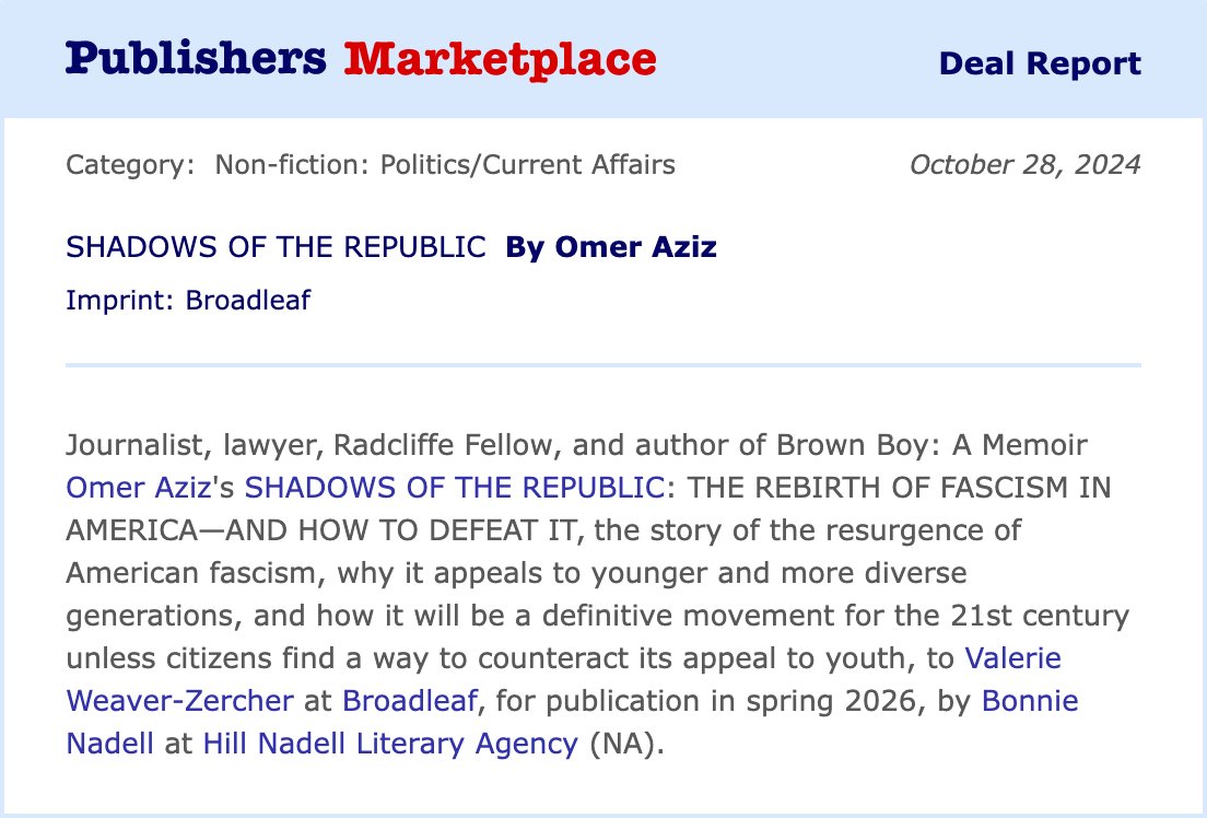 🚨Some personal/book news🚨

Excited to share that my second book, on the rise of fascism in America, is on the way. Been working on this for several years now—and the arguments have only gotten stronger. Coming to you soon.