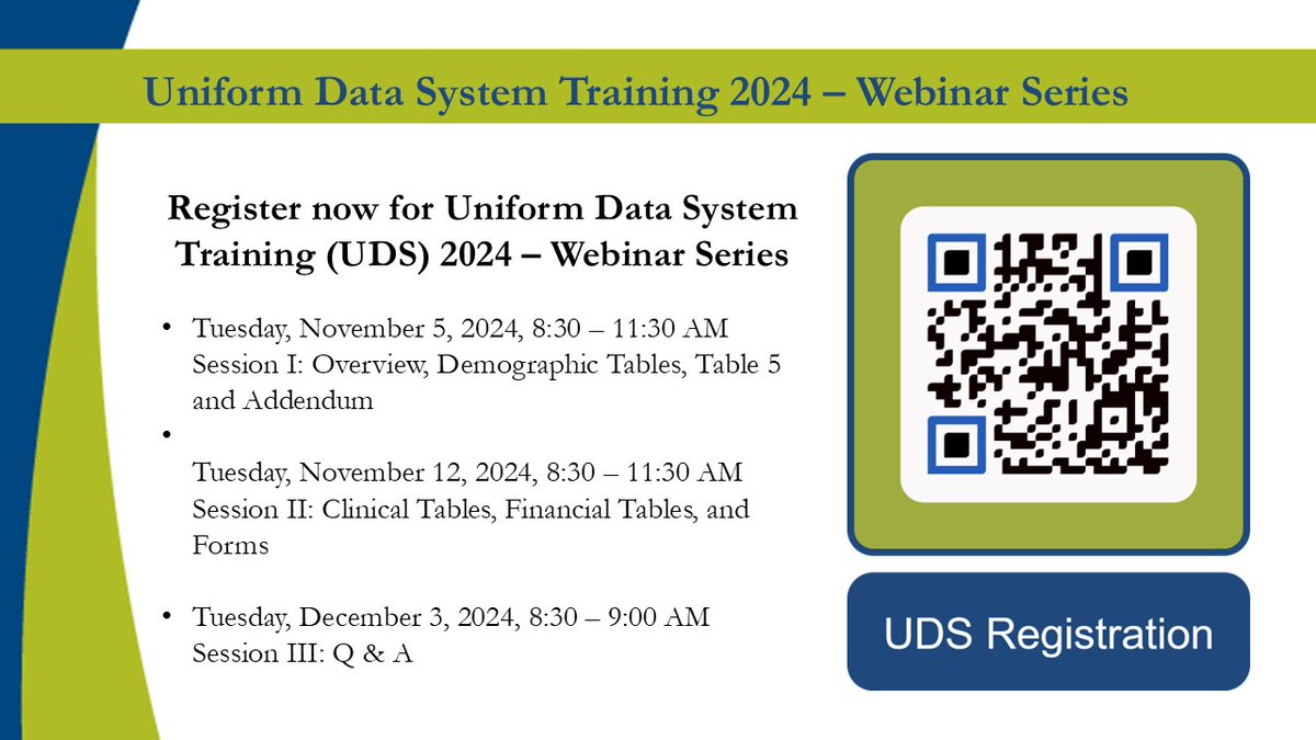 The Mass League will host a virtual, three-part webinar series, for Uniform Data System Training this year. The deadline for registration is Friday, November 1! #uniformdatasystemtraining massleague.org/Programs/Unifo…