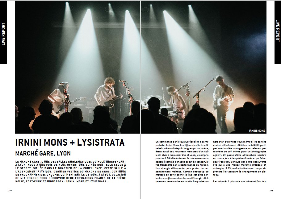 #WFENECMAG / N°62 : #LIVEREPORT p.204 du concert d’IRNINI MONS et <a href="/LysisOfficiel/">LYSISTRATA</a> au @marchegare à Lyon 
-> w-fenec.org 

#live #IrniniMons #Lysistrata #marchegare #Lyon #rock #indie #noiserock <a href="/duretdoux/">Dur et Doux</a> @anotherrecord @hviv <a href="/Vicious_Circle/">Vicious Circle Records</a> #OOFZOS