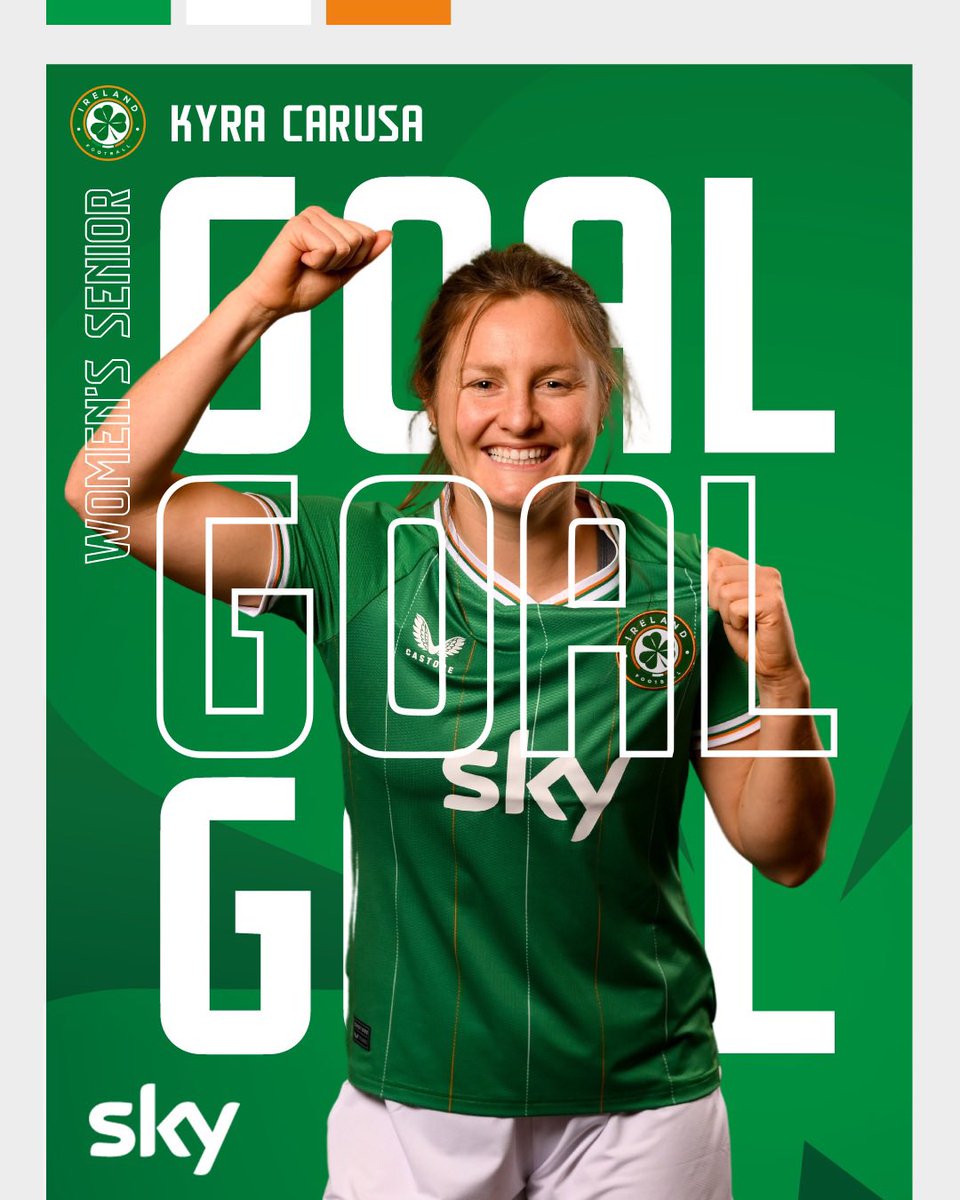 IrelandFootball's tweet photo. GOAL! ⚽

Kyra gets our second! 😍

What a flick from Jessie Stapleton to set her up too 😮‍💨

31' | 2-0

#COYGIG https://t.co/13QXTUbVQr