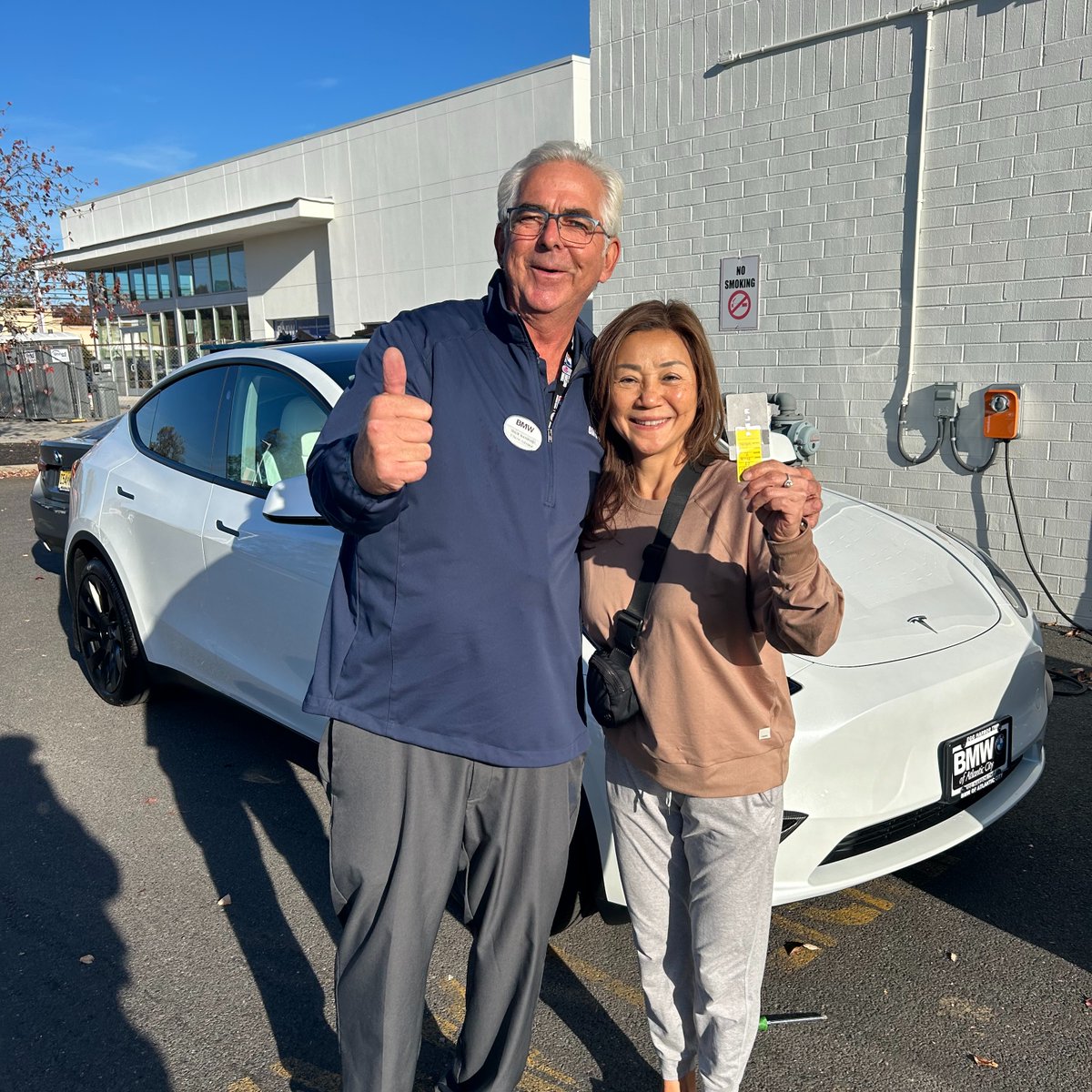AtlanticCityBMW's tweet photo. 💙 Welcome back to the family, Lisa! Your 2024 Tesla Model Y, sold by Mark, is spectacular!

We have a variety of makes and models on our lot. If you're looking to upgrade, contact our friendly experts like Mark, today!

#UpgradeReady #TeslaLife #TeslaFans https://t.co/nyNDQkxcwm