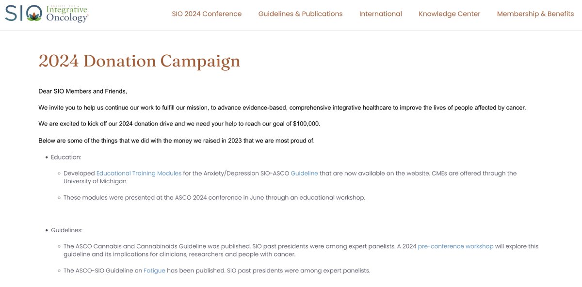 Integrativeonc's tweet photo. Join us in making a difference!
Our 2024 SIO donation campaign is underway, and we need your support to reach our goal of $100,000. Help us continue advancing evidence-based, integrative healthcare.

Click on the link in our bio to donate or click here https://t.co/cgZoMOyKmf https://t.co/kSQm3aX8JV