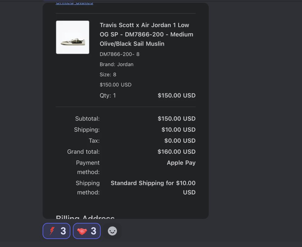 THERE’S NO WAY THIS JUST HAPPENED 😅

We just purchased Travis Scott AJ1 Lows for RETAIL. 

On top of that, one of our members JUST joined and grabbed a pair right out of the gate. 

Our pings DON'T MISS. 

Stop paying for the hype and get real results with us. 🤭