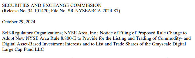PhoenixNewsIO's tweet photo. SEC FILED GRAYSCALE DIGITAL LARGE CAP FUND LLC TO CONVERT INTO AN ETF TO BE TRADED ON NYSE

THE FUND HOLDS BITCOIN (75.46%), ETHER (17.90%), SOLANA (SOL) (4.13%),
XRP (1.86%) AND AVALANCHE (AVAX) (0.65%) https://t.co/usFkdFptc7