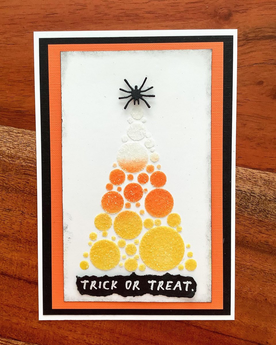 stampers_anon's tweet photo. NEW #timholtz Modern Tree mini stencil with Distress Translucent Texture Paste + Clear Rock Candy Glitter and #distressinks Carved Pumpkin & Mustard Seed 🎃🌲✨
✂️ #handmade by @muffintuck
#timholtzhalloween #crafts #DIY #mixedmedia #stampersanonymous #trickortreat https://t.co/t7tsYzMBP8
