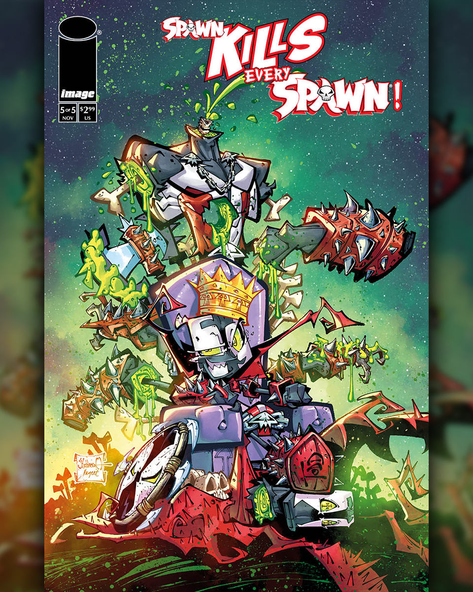 Todd_McFarlane's tweet photo. COVER REVEAL for SPAWN KILLS EVERY SPAWN #5... the FINAL issue!
FOC is 11/04, on sale 11/27. Where are YOU getting your copy?
Artist: SketchCraft // Colorist: @rnugentcolors

TODD.

 #spawn #imagecomics #spawnkillseveryspawn #skes #comicart @ImageComics @McFarlaneComics https://t.co/3PczLis5xd