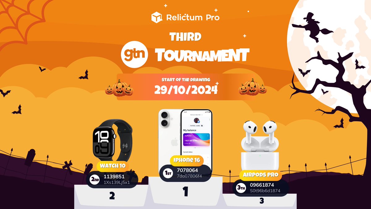 DEAR RELICTUM COMMUNITY MEMBERS!

🏆 We are glad to announce the start of our Halloween tournament!

Join us at: staking-tournament.relictum.pro

Find the details in our post: t.me/Relictum_Pro_O…