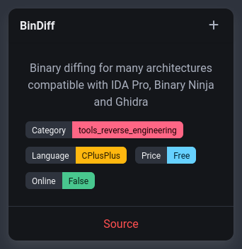 rawsec_cyber's tweet photo. New tools were added on the #Rawsec #Cybersecurity Inventory
@noraj_rawsec added
๐ Quokka by @quarkslab
๐ BinDiff by @GoogleOSS
๐ BinExport by @GoogleOSS
๐ Shovel by @ANSSI_FR
https://t.co/5X5G460dwV https://t.co/dqiy9zM76P