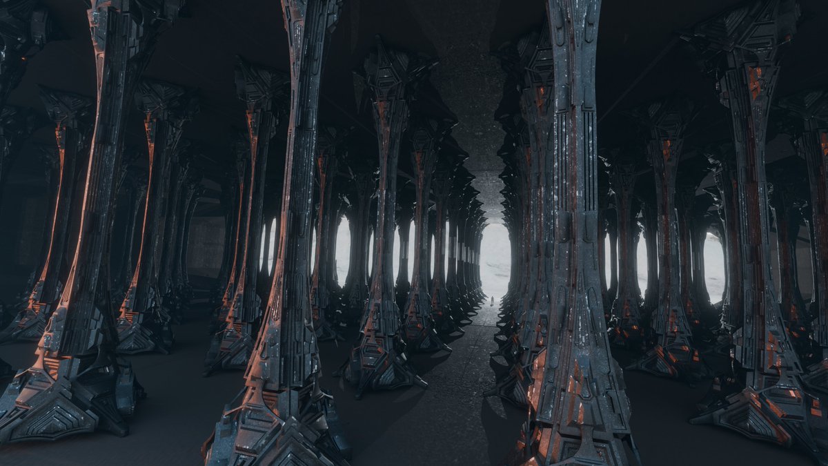Created this scene in Blender using my newly made 3D Model Asset for sale at Fab.com #blender #futuristic #pillars #futuristicpillar #architecure #columns