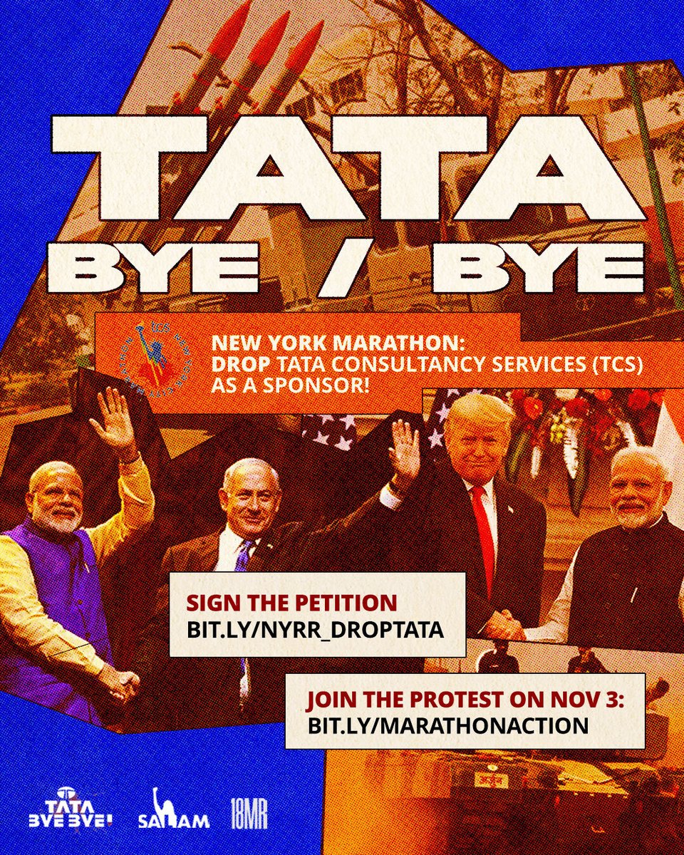 Why is the company that sponsors the largest marathon in the world providing weapons, IT and consultancy services to a genocidal regime? It’s our responsibility to stop it and organize together at the NY Marathon this Sunday🏃🏻‍♀️  bit.ly/marathonaction