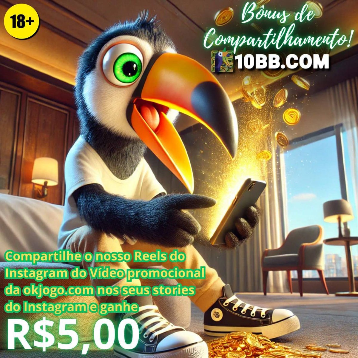 10bb_com's tweet photo. ⬇️ https://t.co/dFqsXYjk98 | https://t.co/Hc8MmdH5Kt | https://t.co/gF79KxaQjh
📲 Compartilhe nosso Reels nos stories e ganhe R$5!
📌 Confira as regras no nosso Telegram (link na bio)

⚠️ +18. Jogue com responsabilidade!

#plataformaonline #dinheiro #dinheirofacil https://t.co/Cyd2cxKqay