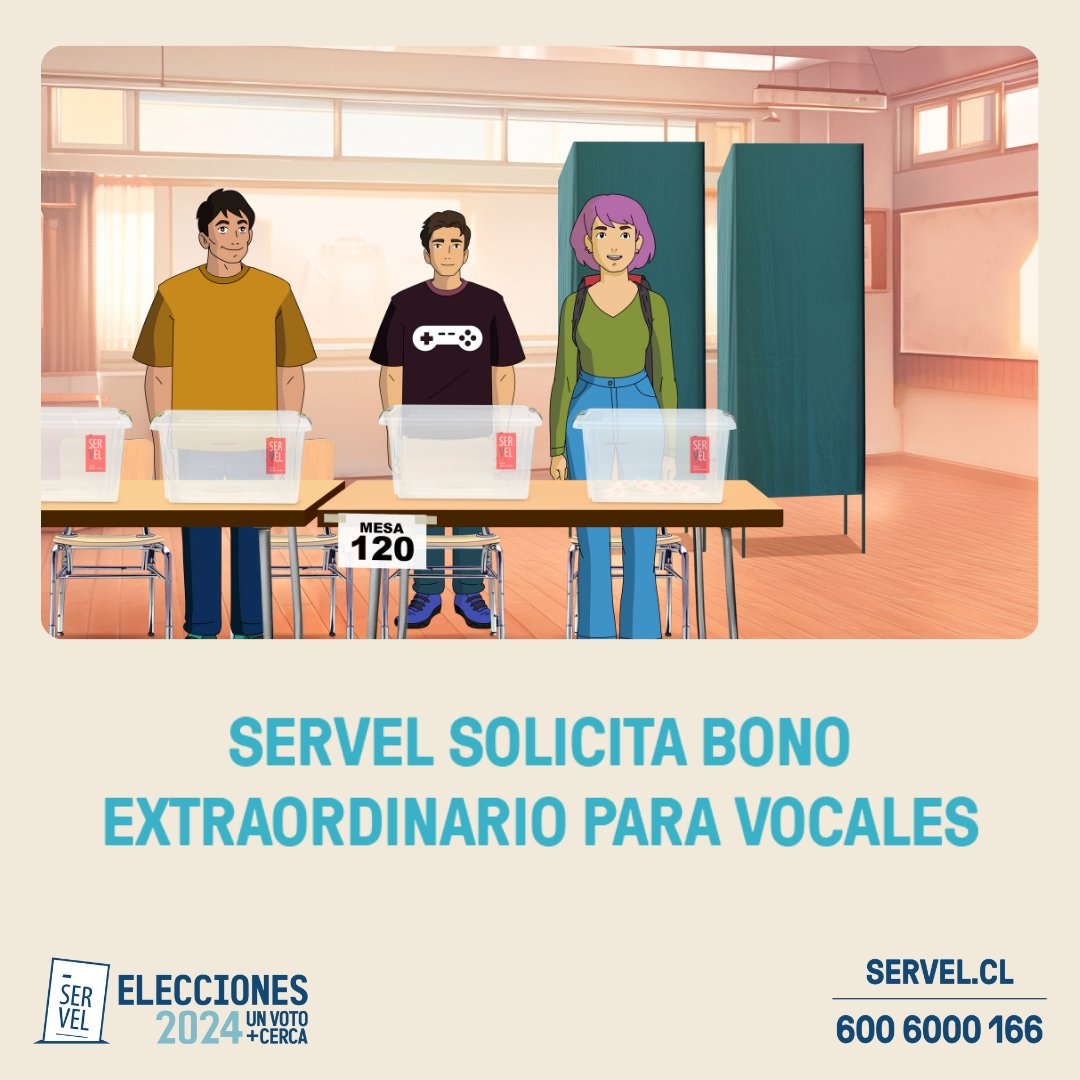 ServelChile's tweet photo. El Consejo Directivo de Servel solicitó al Ejecutivo estudiar un proyecto de ley urgente que entregue un bono adicional de 1 UF a vocales, delegados y asistentes que participaron el 26 y 27 de octubre y que también participen en la segunda votación de Gores el 24 de noviembre. https://t.co/5GUAXzdcxl