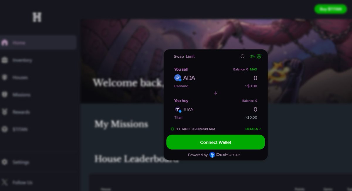 Exciting news !

Now you can purchase $TITAN directly from our website.

With the <a href="/DexHunterIO/">DexHunter 🏹</a> integration, your trading experience becomes more accessible and seamless, allowing you to trade while Staking or viewing your Rewards, all on the same page.