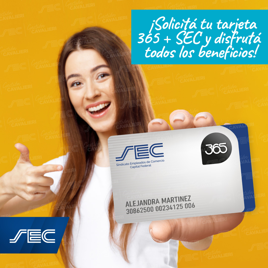 Solicitá tu tarjeta 365 + SEC y disfrutá de beneficios exclusivos en más de 4500 comercios de gastronomía, moda, hogar, espectáculos ¡y mucho más!

Mirá toda la info en beneficios.sec.org.ar/Tarjeta365. 

¡Disfrutá ahorrando!😉