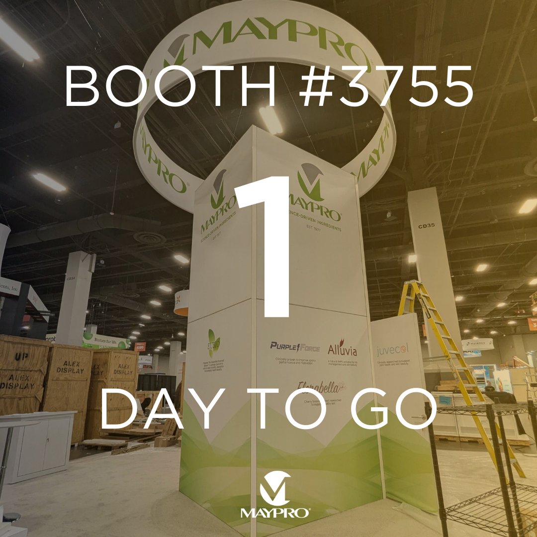 MayproGroup's tweet image. The stage is almost set!

We look forward to seeing you tomorrow. Remember to visit us at booth #3755 to explore our portfolio of clinically researched ingredients.

#Maypro #SupplySideWest #SupplySide #Exhibitor #Tradeshow #Convention #Ingredients #Supplements #Nutraceuticals