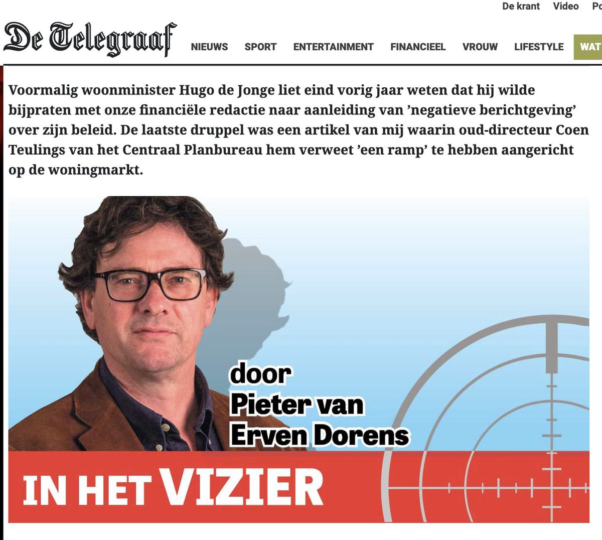 Hugo de Jonge probeerde de Telegraaf redactie onder druk te zetten om positiever te schrijven over zijn rampzalige huurwet.

telegraaf.nl/watuzegt/32704…