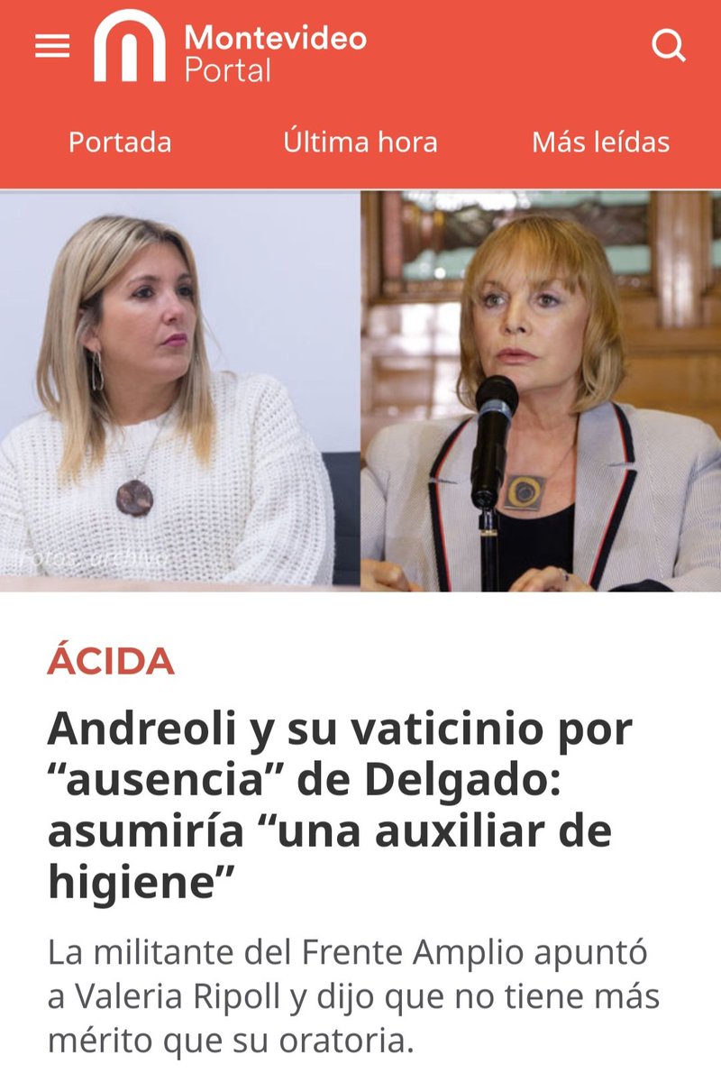 Voy a responder a la señora <a href="/SelvaAndreoli/">Selva Andreoli</a> que desprecia y se cree superior.

<a href="/Valeriaripoll3/">Valeria Ripoll</a> entró como auxiliar de atención al público, en el Solis le pidieron ya que la Intendencia de Mdeo necesitaba una inspectora para la orquesta filarmonica, ya que Valeria es profesora de