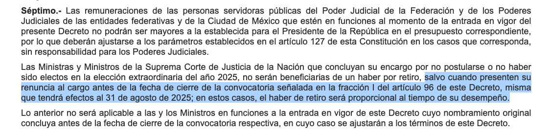 Josemdlg's tweet photo. Presidente @fernandeznorona existe una diferencia clave entre renunciar a participar en el proceso de elección extraordinaria y concluir el cargo de ministro de la @SCJN. La primera opción debe formalizarse antes del 31 de octubre de 2024, sin necesidad de aprobación; mientras que la conclusión del cargo se efectúa el 31 de agosto de 2025. 

Es alarmante que, siendo usted el principal promotor de la reforma judicial y habiendo votado el nuevo texto constitucional, desconozca el contenido del séptimo transitorio. Su falta de rigor y respeto al marco jurídico refleja una preocupante irresponsabilidad institucional.