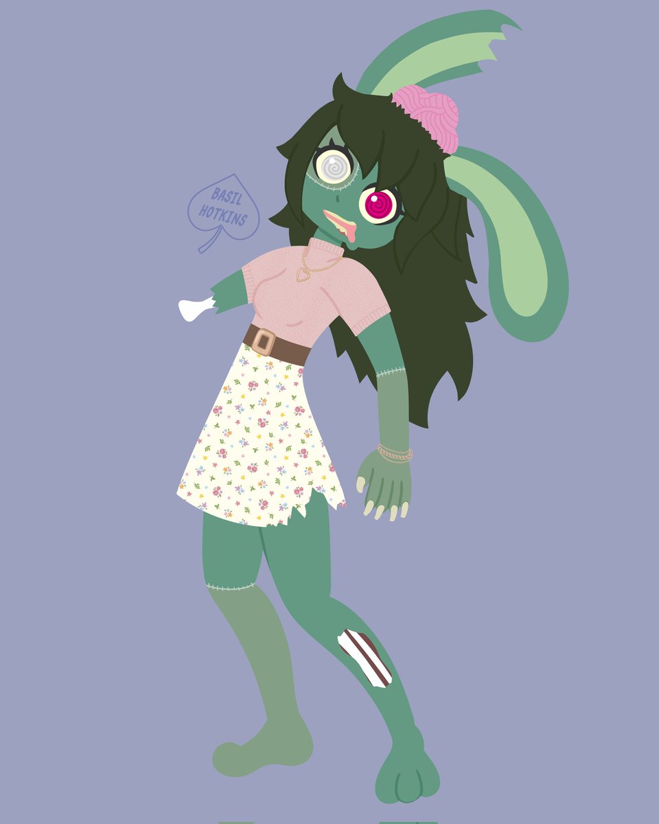 BasilHotkins's tweet photo. #CuteGirltober2024 Day 29: #Zombie
[ Based on Zombunny | @umaibun ]

Zombunny! The perfect opportunity for me to interpret my friend's character!

#cutegirltoberzombie #cutegirltober https://t.co/j2gVGtoQs3