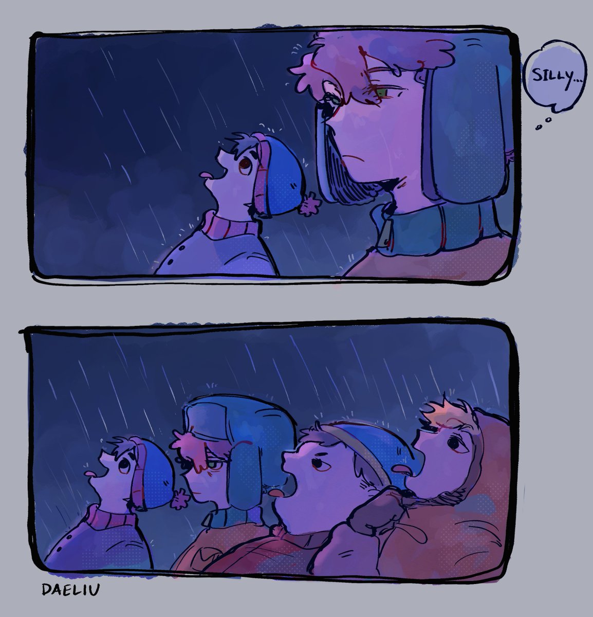 He joined in after a while...
they're all silly