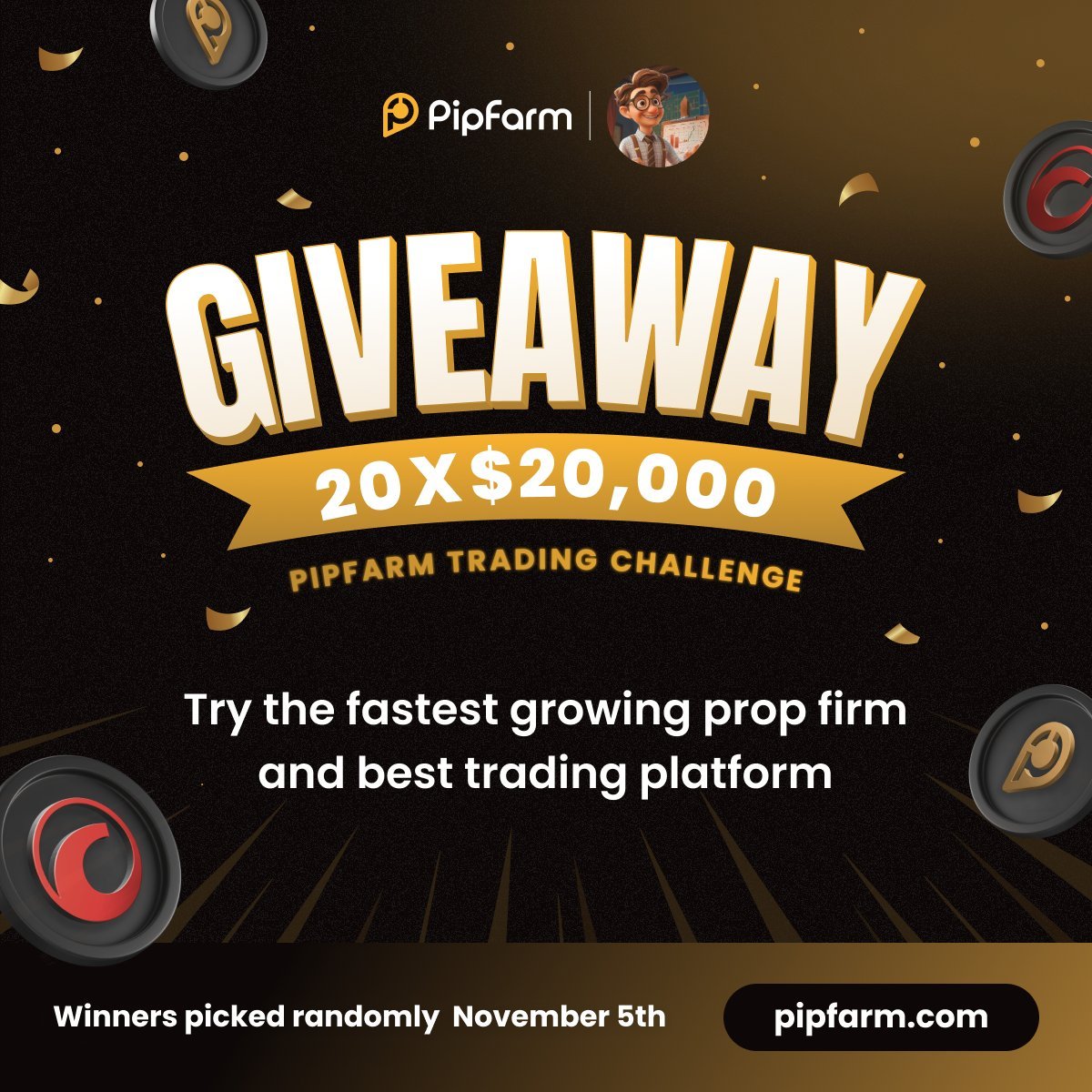 ImTraderFX's tweet image. $400 000 Giveaway

Want an account with one of the fastest growing propfirms in the game? PipFarm is storming propfirm space and is not slowing down. 

If you want to become part of the community, join the giveaway now! 

The rules are simple. 

1, Follow @ImTraderFX…