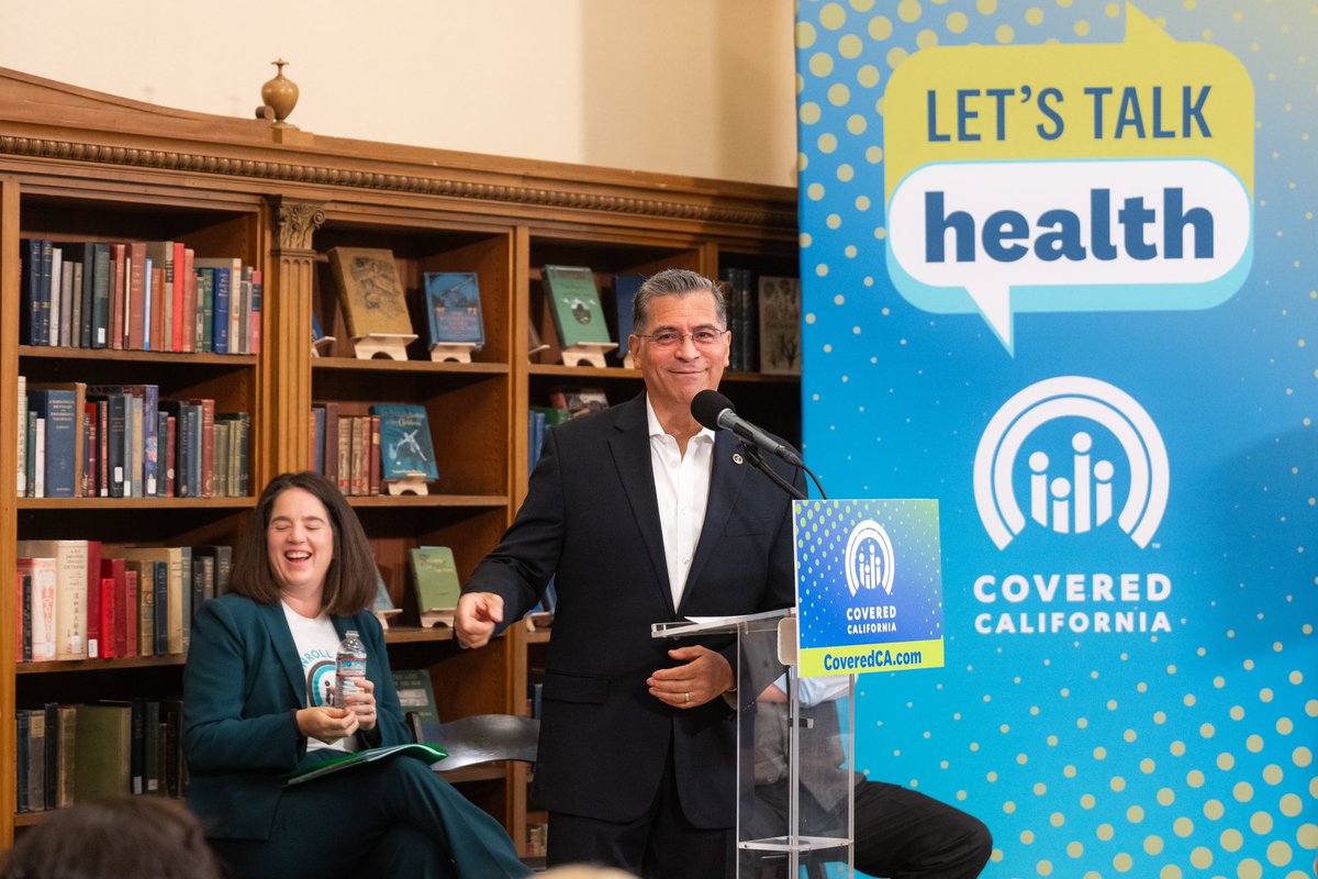 CoveredCAnews's tweet photo. “Let’s Talk Health” #California as @SecBecerra, @DorisMatsui, @RepBera and @Cal_HHS’ Sec Kim Johnson joined @CoveredCA at the @CAStateLibrary to kick off our health literacy campaign as #OpenEnrollment begins nationwide on Nov. 1. Get info and sign up at https://t.co/KCP5PVkxIv. https://t.co/cOVKeAWwS5