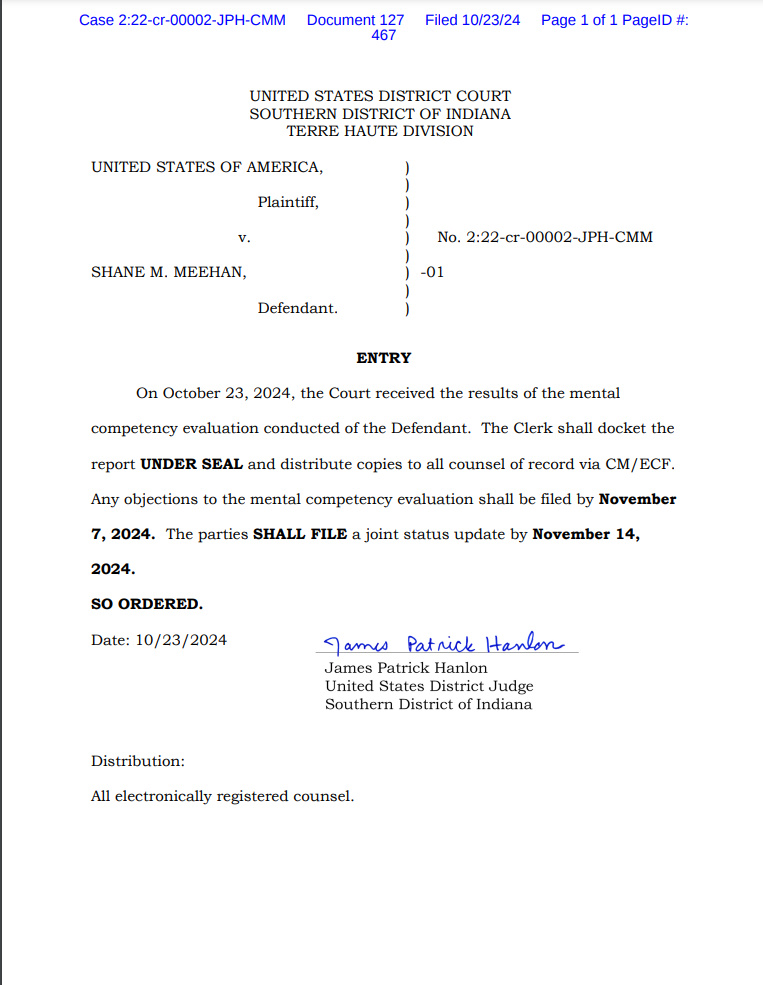 MattBlacInc's tweet image. #DELPHIARCHIVES | Federal Charges Filed Against #SHANEMEEHAN in Killing of #TerreHaute LE  Officer Greg Ferency. #Update 

justice.gov/usao-sdin/pr/f… 

1/2 @PrecOSINT