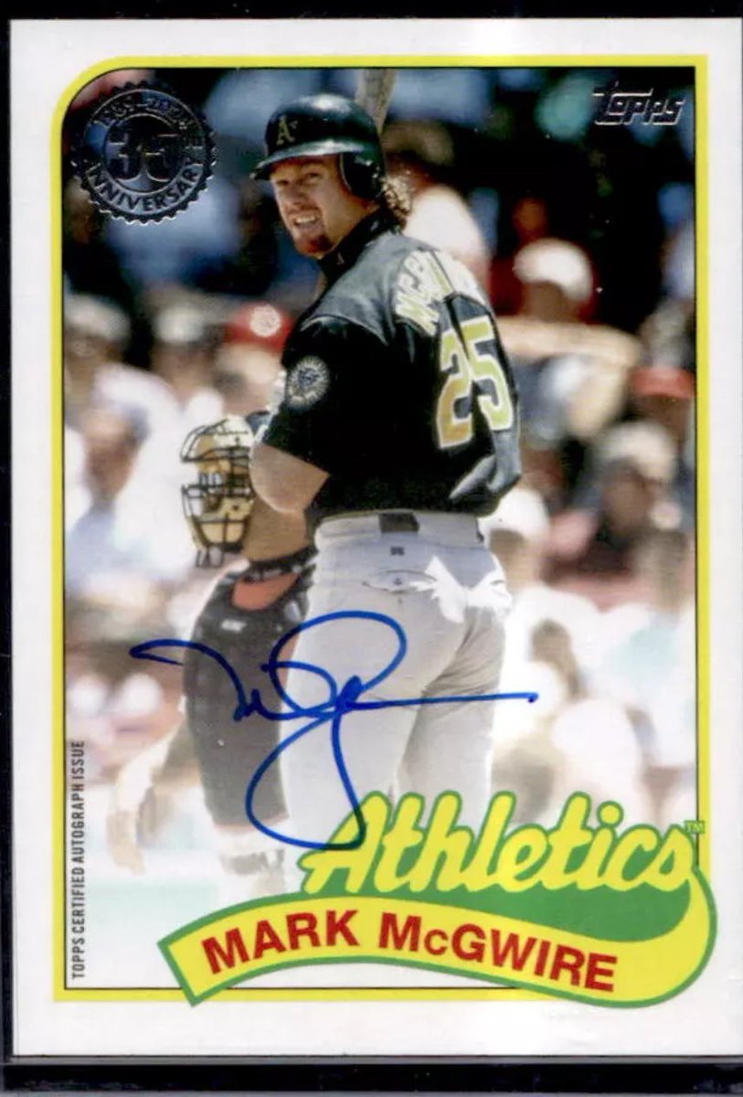 inbeanewetrust's tweet photo. Anyone have a Mark McGwire 2024 Topps Series 1 1989 auto available? Just need the base version. Picture for reference. Thanks! @CardPurchaser https://t.co/9tFEBWEy9n