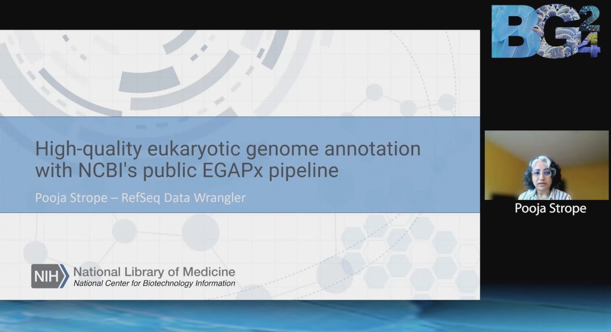 EBPgenome's tweet image. LIVE at #BG24 : Pooja Strope from @NLM_NIH says that currently there are 36K genomes but only 19% are annotated.

Let&apos;s start increasing annotation. Tune in to hear what tools and insight @NLM_NIH  has to help👩‍💼

#annotation #genomes #annotategenomes #genomeannotation #genomics…