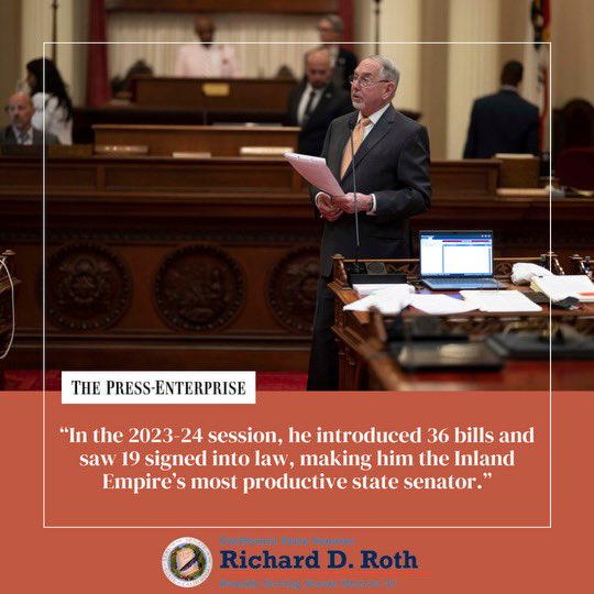 GeneralRoth's tweet image. Thank you to the Press Enterprise for recognizing our legislative successes for the 2023-24 session.