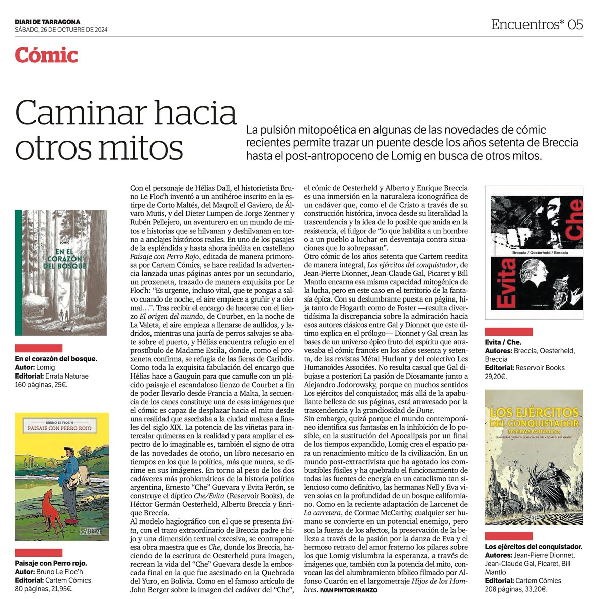 IvanPintorIran's tweet photo. Encuentros, suplemento de Cultura Diario de Tarragona, 26/10/2024 #comic #fumetto #bandedessinee #Visualbook@ACDComic @Comic_ECC_UAH @PlanetadComic @CartemComics
@ReservoirBooks https://t.co/jEYEF2178m