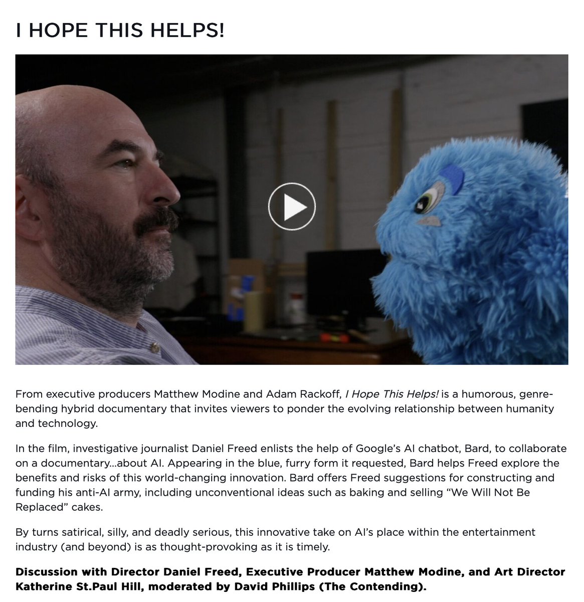 Virginia Film Festival Features AI Documentary “I Hope This Helps”

cvillerightnow.com/news/208802-vi…