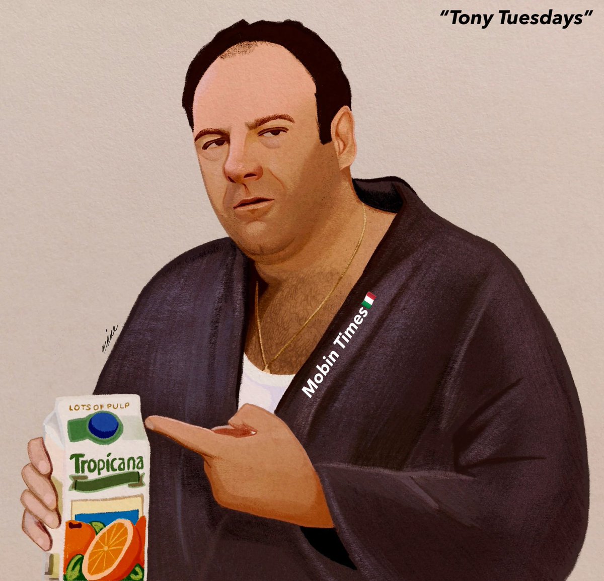 MobinTimes's tweet photo. Some Pulp!🍊 #MobinTimes #TonyTuesdays #SomePulp #TheSopranos #TonySoprano #Sopranos #JamesGandolfini #Italian #NewJersey #Newark #Art #Mob #Mafia #Gangster #Wiseguys #Mobster #Omerta #CosaNostra #Like #Share #Follow #Comment #Tag #Repost #Retweet https://t.co/FzG3yeq8XS