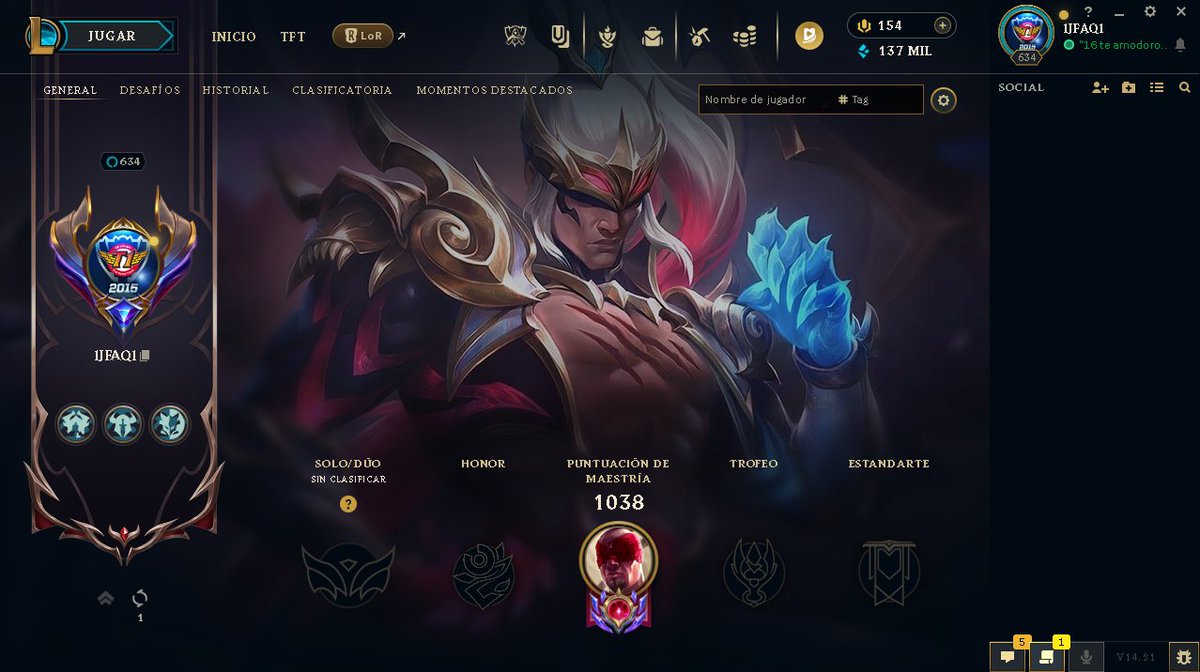 lJFAQl's tweet photo. @lol_es @LeagueOfLegends que está pasando? sa caido o que lo que, estoy bug, no me aparece ni el honor, no entiendo.

Y demás cosas.... #lol #leagueoflegends https://t.co/oA8E2PpJcu