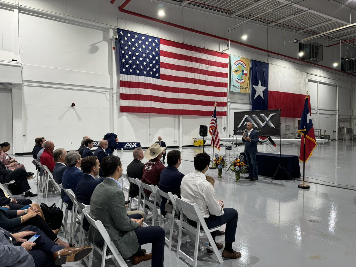 RepEllzey's tweet photo. Aviation innovation is happening right here in Texas. We are leading the nation in its defense development. I was proud to be with AVX this morning as they opened their doors in Fort Worth. What started from humble beginnings and a dream of five engineers has now blossomed into a company that develops technology to keep our nation safe. This is the American dream. This is patriotism.