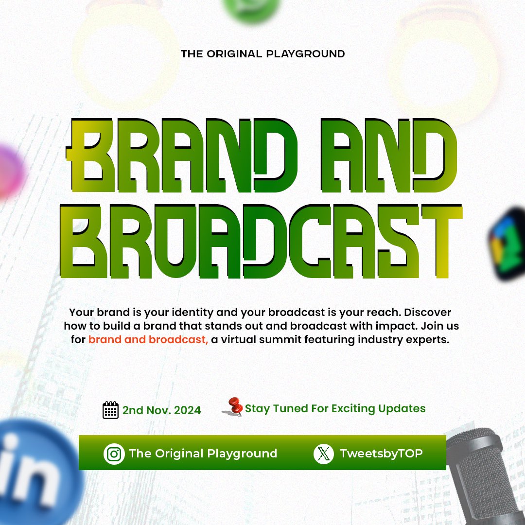 TweetsbyTOP's tweet photo. .Are you working on a skill you'd love to turn into a brand someday?

. Do you want to learn the ropes on how to launch your business and reach the right audience? 

Then this is for you! Register now!👇🏾😎

https://t.co/tGh8rt5iTb

#BrandandBroadcast #BusinessGrowth https://t.co/k2mVIzmhcP