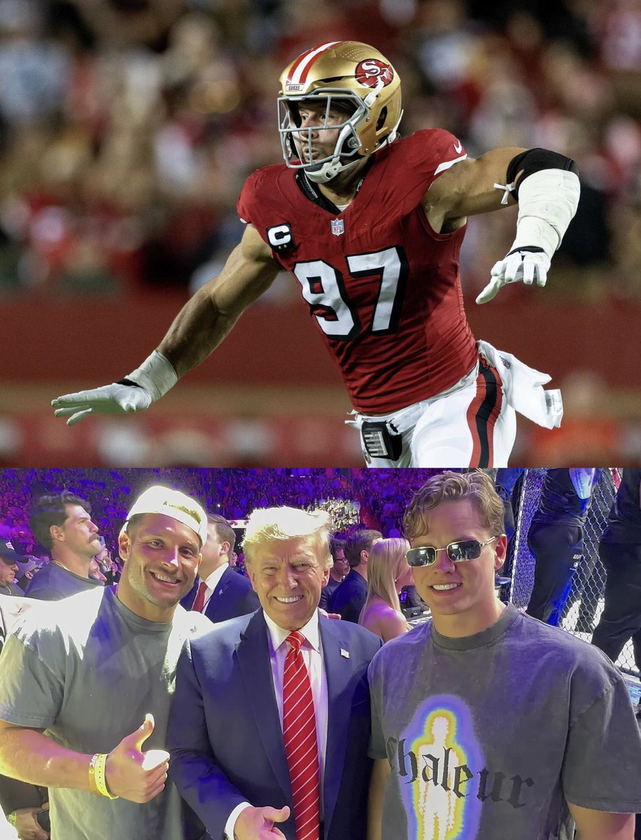 🚨BREAKING: #49ers DE Nick Bosa’s jersey has become the MOST POPULAR jersey on the NFL Shop since Bosa wore a Donald Trump, MAGA cap on Sunday night.

🤯

Bosa’s jersey has also sold out or nearly in many in-person stores across the country.
