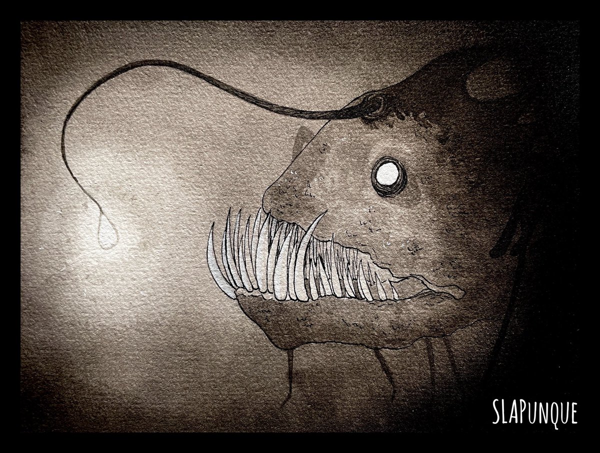 SLAPunque's tweet photo. Day 29 👹
:: Decoy ::

#inktober2024 #drawtober2024 #anglerfish #anglerfishXspider #art https://t.co/vnEpyaUmc3