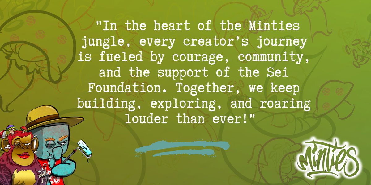 🌴 Jungle Drums Announce: SEI CREATOR FUND RESULTS! 🌴 

The results of the SEI Creator Fund are in, and although Minties didn’t make the final cut, we’re here to celebrate those who did! Let’s give a loud jungle roar to the amazing creators who received support to continue their