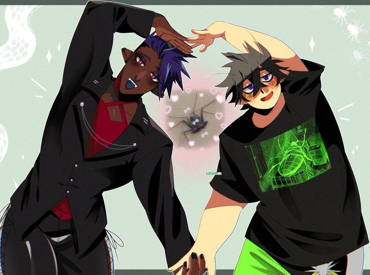 [OC]
drawing my little guys being silly while I work on their fucked up story