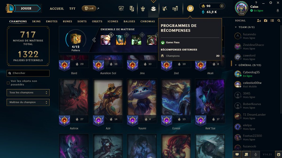 kepmor7's tweet photo. @RiotSupportFR , bonjour j'ai la popup gamepass qui est apparue, alors que je n'ai pas de gamepass, que mon compte riot n'est pas lié à mon compte microsoft et que en plus j'ai déjà tout les champions du jeu, est-ce normal ? https://t.co/6Uez1YCi2S