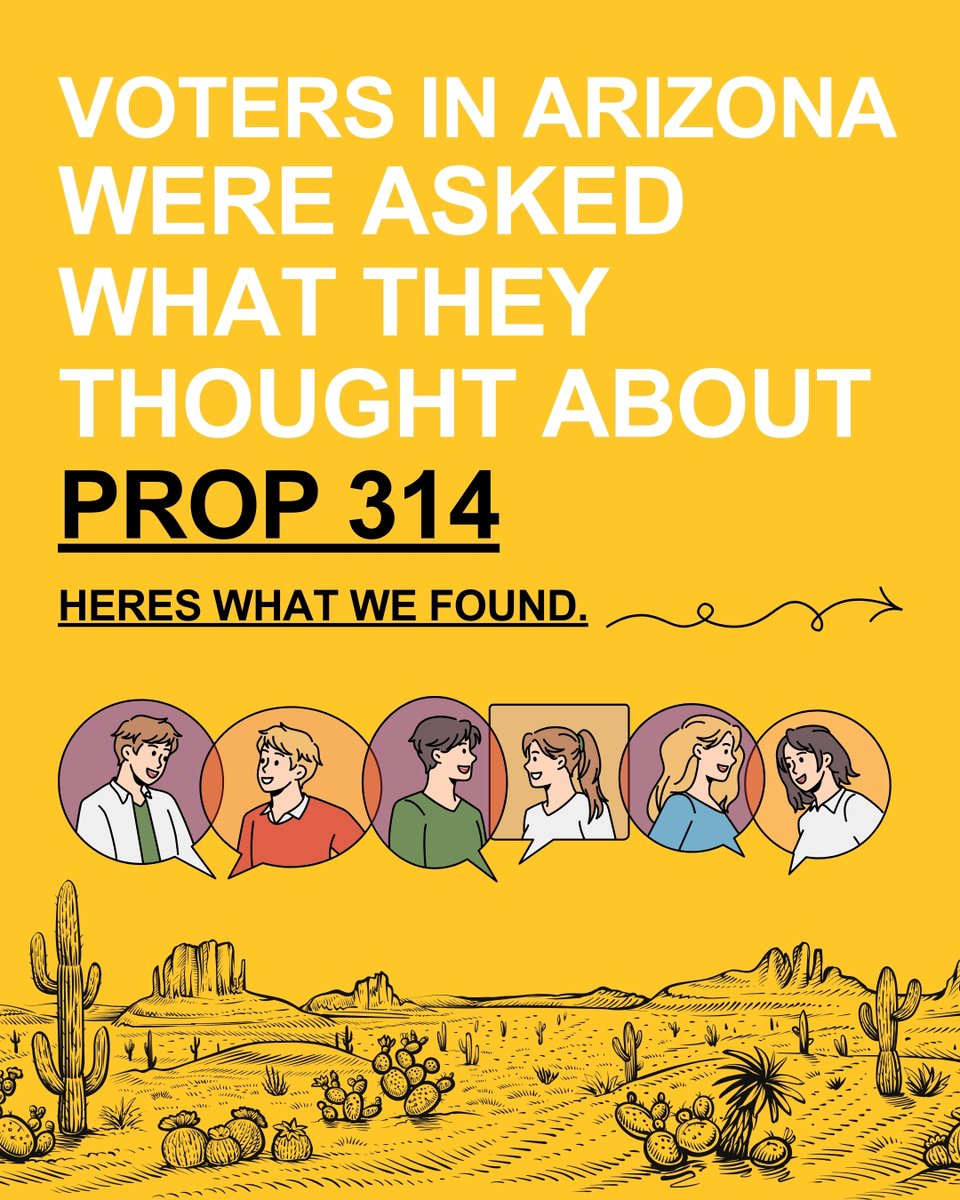 HRC_ASU's tweet photo. We asked Arizona voters their stance on #Prop314. Here's what they said. 
Curious about Arizona voters' views on abortion, election integrity, and more? Don't miss our presentation at ASU's Downtown Campus, or tune into our FREE live webinar!

👉 Register now! link in our bio!🔗 https://t.co/MJO3ujp8KQ