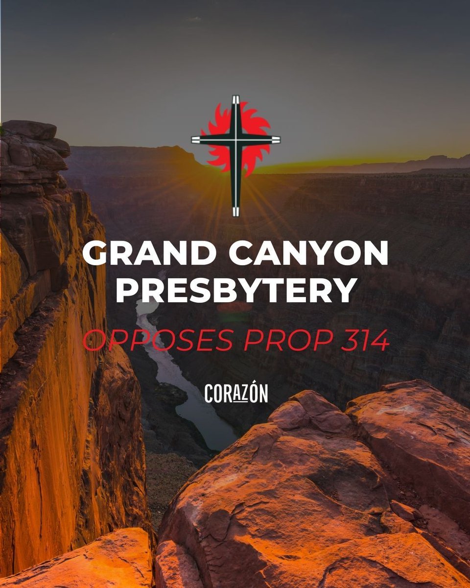 CORAZONArizona's tweet photo. 📢 The Grand Canyon Presbytery Peace and Justice Network stands united against Prop 314. This measure threatens racial profiling, family separation, and our community values. 💔 🙏 As people of faith, we call for justice and compassion. Vote NO on Prop 314 🗳️ #NoOn314 https://t.co/vXvOEj0MzX