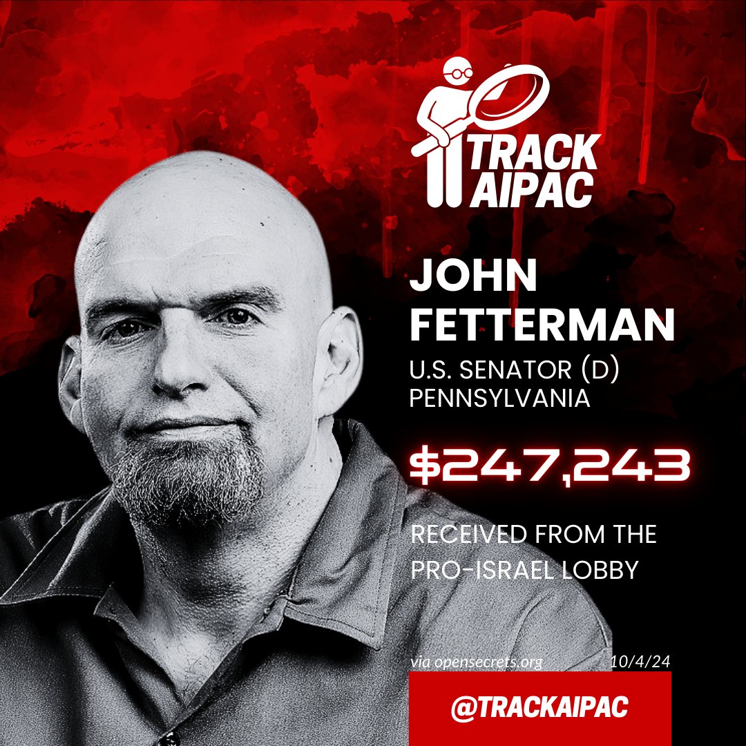 TrackAIPAC's tweet photo. @SenFettermanPA You're paid to say that.
https://t.co/qkIjfTN3c8 https://t.co/TBr0tG0qdl