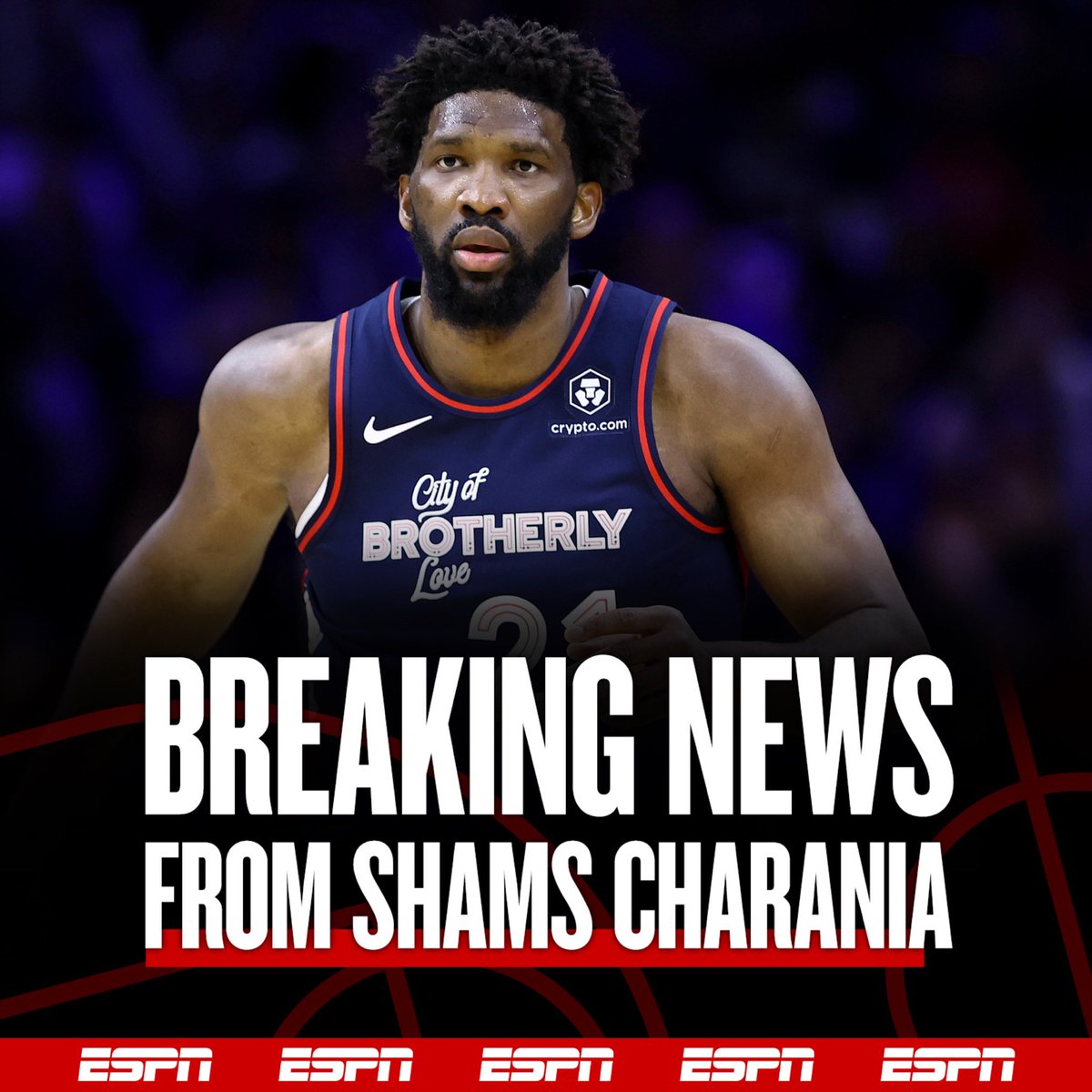 The NBA has fined the Philadelphia 76ers $100,000 for public statements around health status of All-NBA center Joel Embiid, sources tell ESPN.