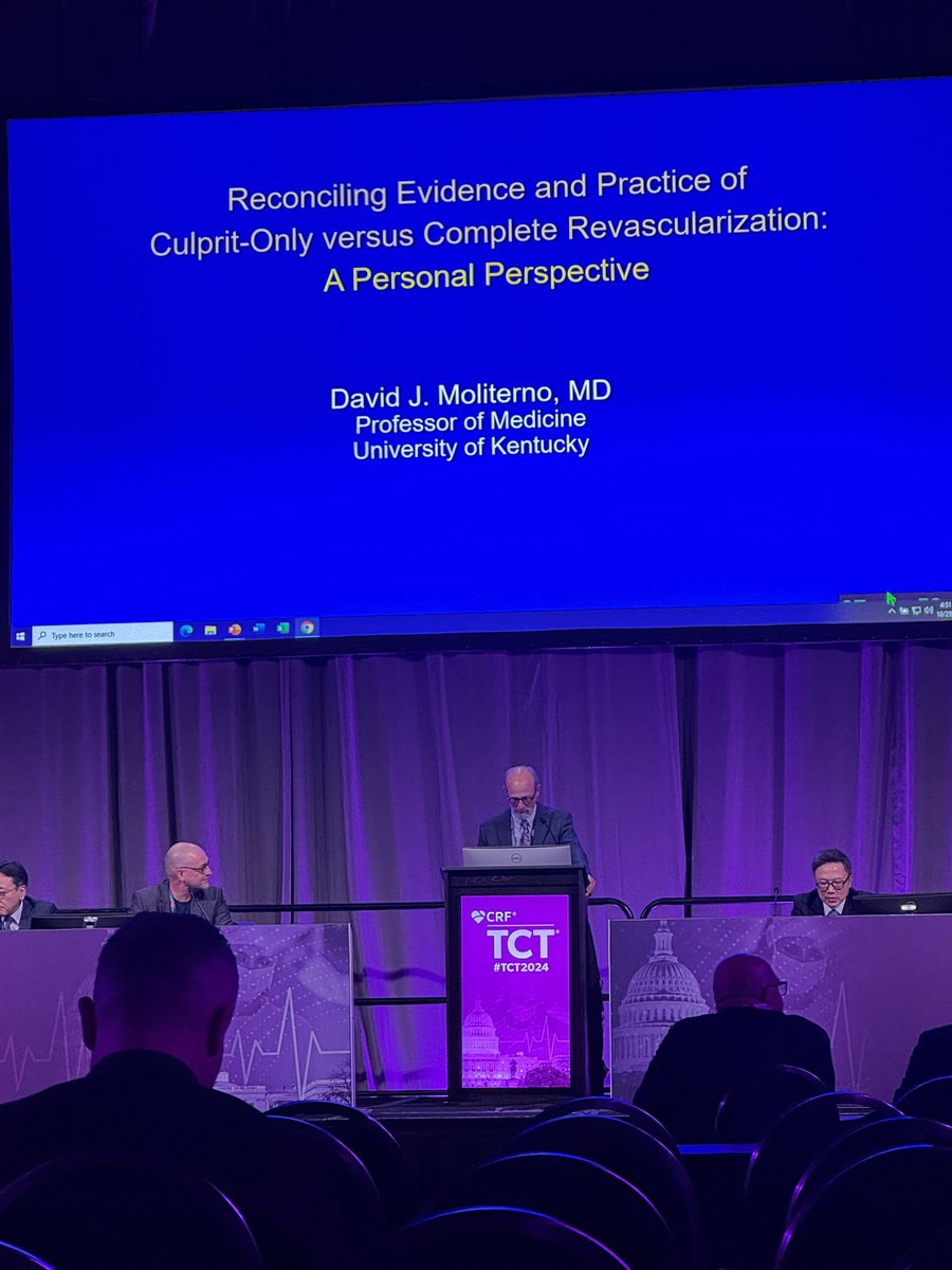 JACCJournals's tweet image. Starting now in Presentation Theater 1 at #TCT2024, #JACCINT Editor-in-Chief Dr. David J. Moliterno presents his keynote speech on Reconciling Evidence and Practice of Culprit-Only vs. Complete #Revascularization: A Personal Perspective
 
#cvMI #CathLab #Revasc