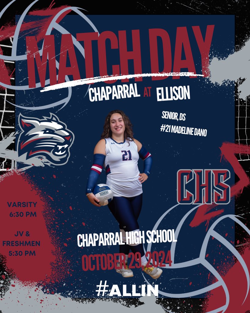 Let’s do it one more time for the regular season… it’s game dayyyyy!!!😎 
🆚 Ellison Lady Eagles 
📍 Ellison High School 
⌚️ JV&amp;F 5:30/ Varsity 6:30 PM 
#allin
<a href="/ChapHSBobcats/">Chaparral High School Athletics</a> <a href="/KilleenISD_/">KISD Sports</a>